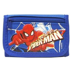 Marvel Spiderman Trifold Wallet Kids Small Compact Boys Money Coin Pouch Blue